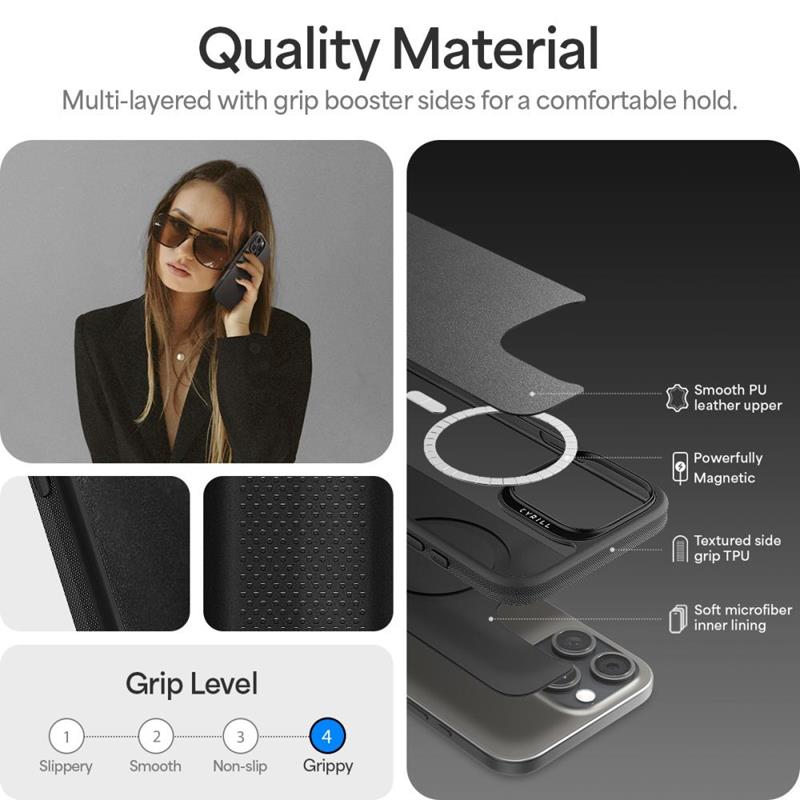 Spigen Cyrill Kajuk Classic Charm Mag MagSafe – dėklas, skirtas „iPhone 16 Pro Max“ (juodas)