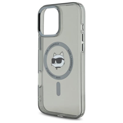 Karl Lagerfeld IML Metal Choupette Head MagSafe – dėklas, skirtas iPhone 16 Pro (juodas)