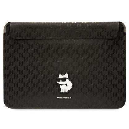 Karl Lagerfeld NFT Saffiano Monogram Ikonik Choupette dėklas - 14 colių nešiojamojo kompiuterio dėklas (juodas)