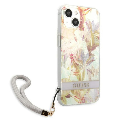 Guess Flower Cord - dėklas iPhone 13 mini (violetinis)