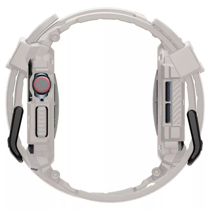 Spigen Rugged Armor Pro - dirželis su dėklu, skirtas Apple Watch 10 46 mm (smėlio spalvos)