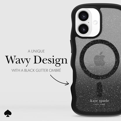 Kate Spade New York Wavy MagSafe – dėklas iPhone 16 (Nightfall)