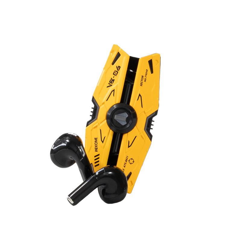 WEKOME VB06 Mecha Series - belaidės "Bluetooth V5.3" TWS ausinės su įkrovimo dėklu (geltonos)