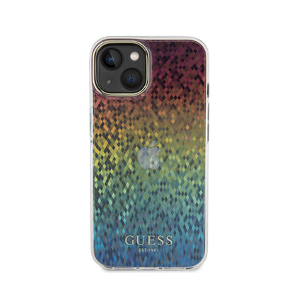 Guess IML Faceted Mirror Disco Iridescent – dėklas iPhone 15 (vaivorykštinis)