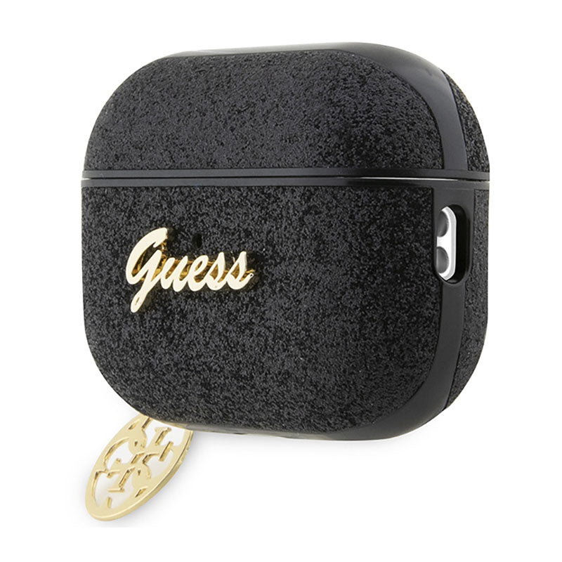 Guess 4G Glitter Flake – dėklas, skirtas „Apple AirPods Pro 2“ (juodas)
