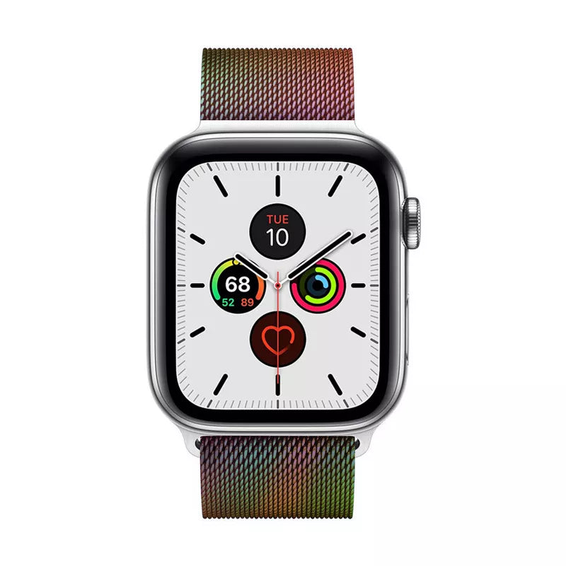 Crong Milano Steel – nerūdijančio plieno apyrankė, skirta Apple Watch 38/40/41/42 mm (vaivorykštinis)