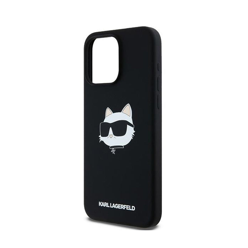 Karl Lagerfeld Silikoninė Choupette Galva MagSafe - iPhone 15 Pro Max dėklas (juodas)