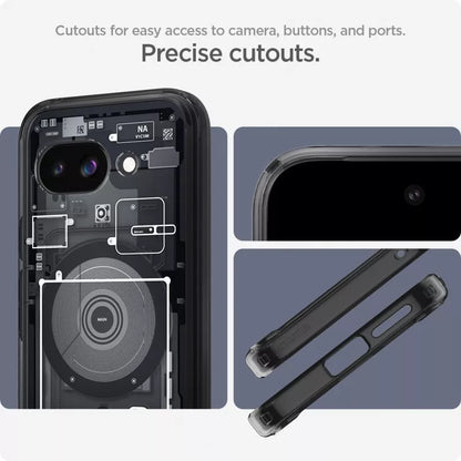 Spigen Ultra Hybrid Mag MagSafe – dėklas Google Pixel 9a (Zero One Black)