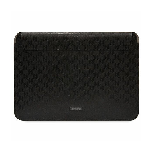 Karl Lagerfeld Saffiano Monogram Plaque Sleeve - 14" nešiojamojo kompiuterio dėklas (juodas)