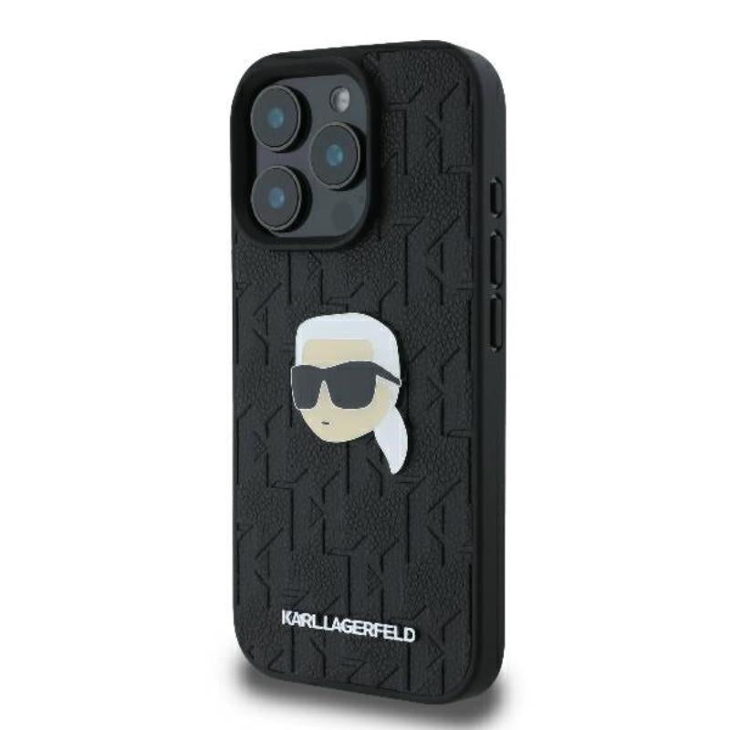 Karl Lagerfeld Monogram Karl galvos sagtelė – dėklas iPhone 16 Pro Max (juodas)