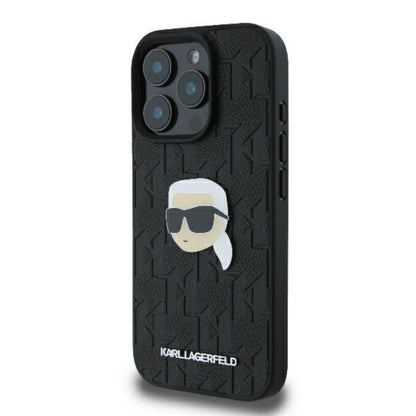 Karl Lagerfeld Monogram Karl galvos sagtelė – dėklas iPhone 16 Pro Max (juodas)