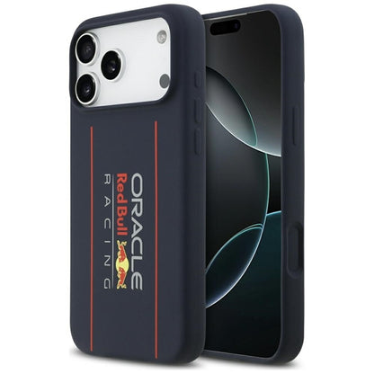 Red Bull Silikoninis Oversize Vertikalus Logotipas MagSafe - iPhone 17 Pro Max dėklas (Tamsiai mėlynas)