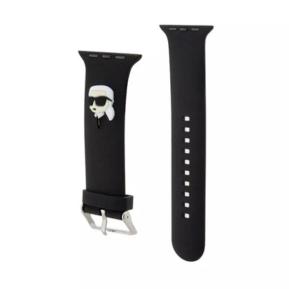 Karl Lagerfeld 3D guminis Karl galvos NFT - Apple Watch 42/44/45/49 mm dirželis (juodas)