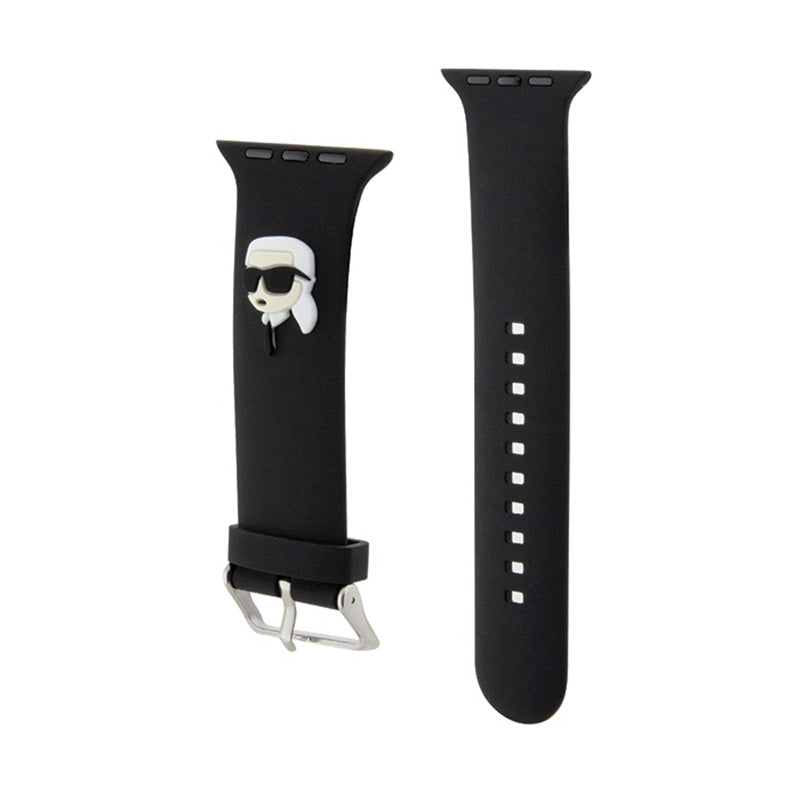 Karl Lagerfeld 3D guminis Karl galvos NFT - Apple Watch 42/44/45/49 mm dirželis (juodas)