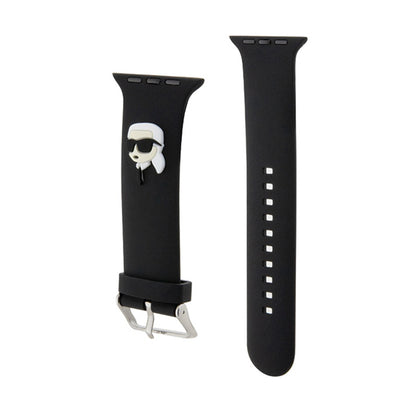 Karl Lagerfeld 3D guminis Karl galvos NFT - Apple Watch 42/44/45/49 mm dirželis (juodas)
