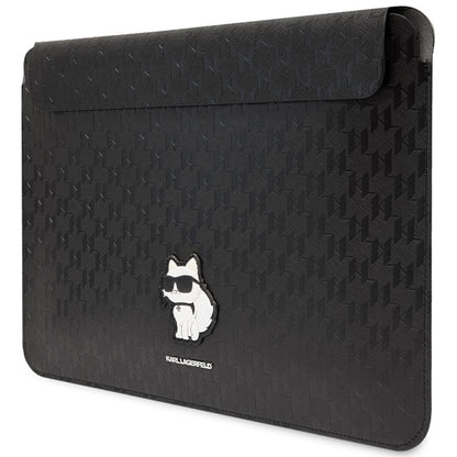 Karl Lagerfeld NFT Saffiano Monogram Ikonik Choupette dėklas - 14 colių nešiojamojo kompiuterio dėklas (juodas)
