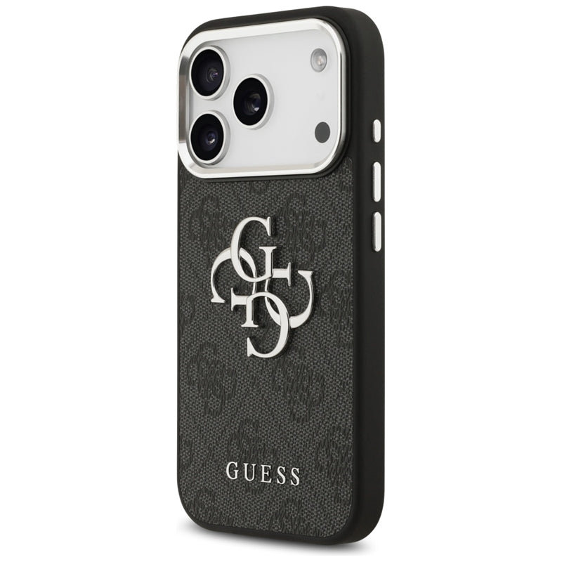 Guess 4G Big 4G Classic Logo – Dėklas iPhone 17 Pro (Juoda / Sidabrinė)