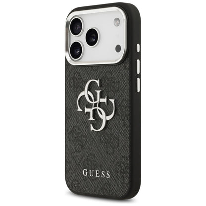 Guess 4G Big 4G Classic Logo – Dėklas iPhone 17 Pro (Juoda / Sidabrinė)