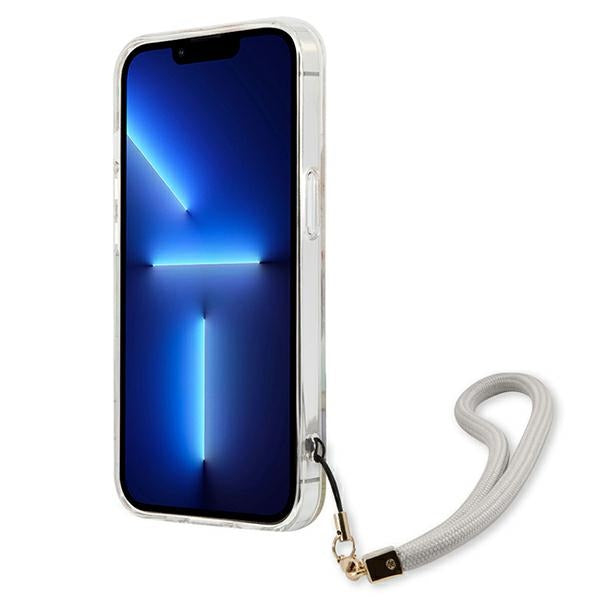 Guess Flower Cord - dėklas iPhone 13 mini (violetinis)