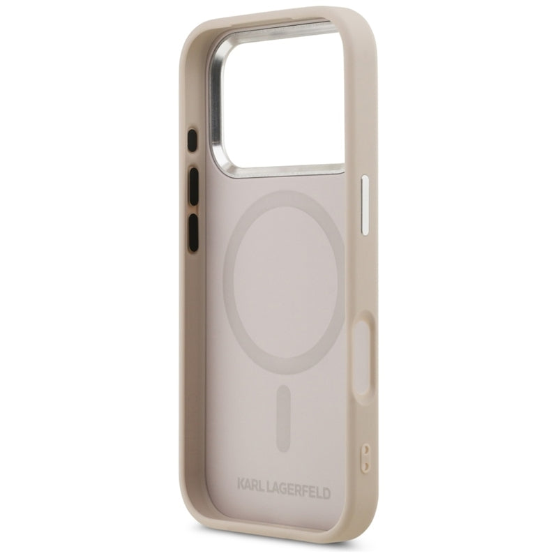 Karl Lagerfeld Karl & Choupette Smeigtukai MagSafe dėklas iPhone 17 Pro (rožinis)