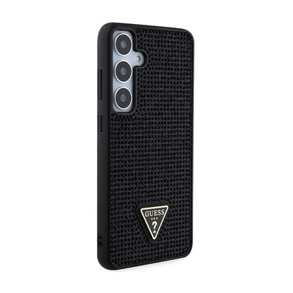 Guess Rhinestone Triangle – Dėklas Samsung Galaxy S24+ (juodas)