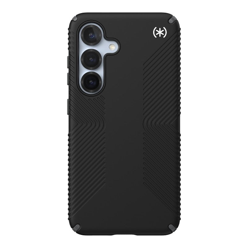 Speck Presidio2 Grip – Samsung Galaxy S25 / S24 dėklas (juodas/skalūno pilkumo/baltas)