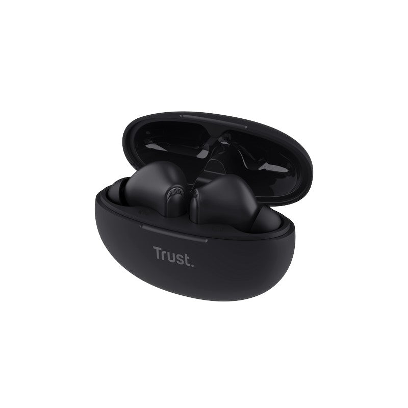 Trust Yavi – belaidės „In-Ear“ „Bluetooth TWS“ ausinės su įkrovimo dėklu ir ENC (juodos)
