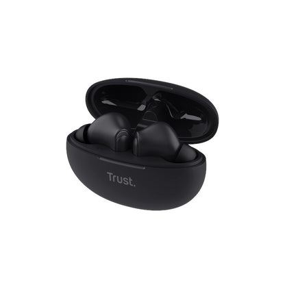 Trust Yavi – belaidės „In-Ear“ „Bluetooth TWS“ ausinės su įkrovimo dėklu ir ENC (juodos)