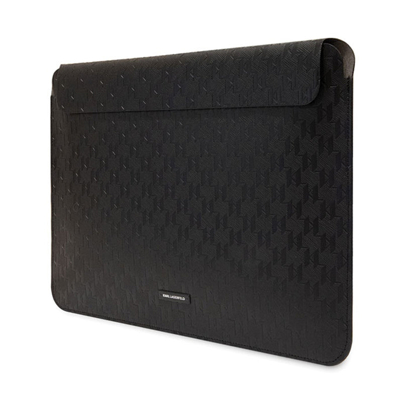 Karl Lagerfeld Saffiano Monogram Plaque Sleeve - 14" nešiojamojo kompiuterio dėklas (juodas)