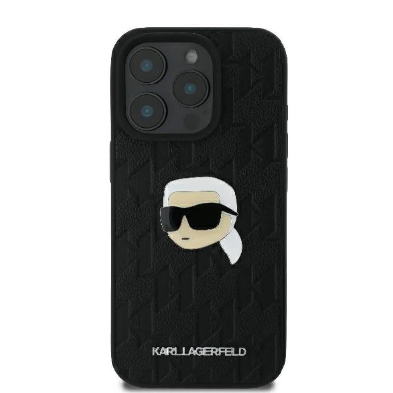 Karl Lagerfeld Monogram Karl galvos sagtelė – dėklas iPhone 16 Pro Max (juodas)