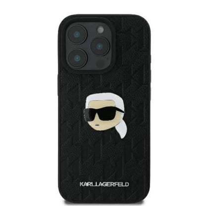 Karl Lagerfeld Monogram Karl galvos sagtelė – dėklas iPhone 16 Pro Max (juodas)
