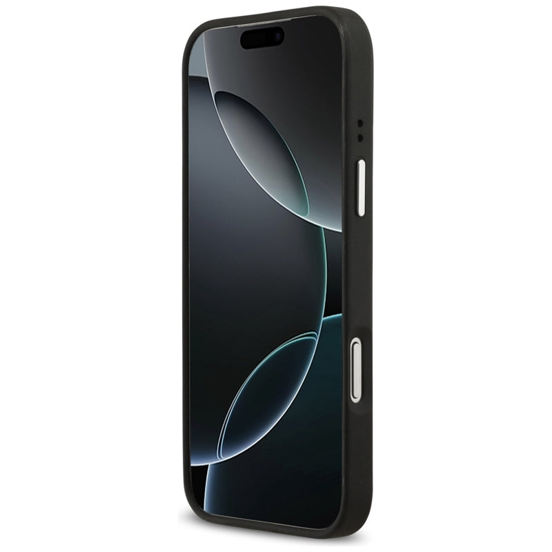 Guess Grained Big 4G Classic Logo dėklas iPhone 17 Pro Max (juodas)