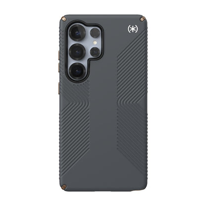 Speck Presidio2 Grip Magnet – dėklas Samsung Galaxy S25 Ultra MagSafe (anglies pilka/vėsi bronzinė/balta)