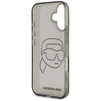 Karl Lagerfeld IML Rhinestones Karl Head – dėklas, skirtas „iPhone 16“ (juodas)