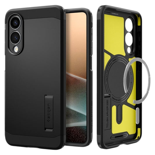 Spigen Tough Armor MagSafe – Dėklas, skirtas Samsung Galaxy S25 Edge (juodas)