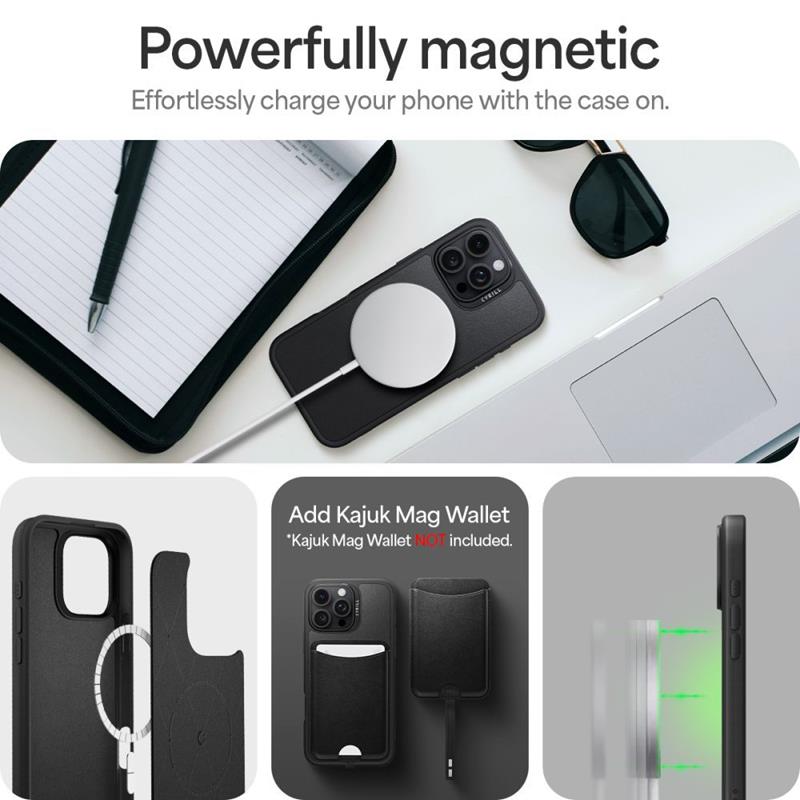Spigen Cyrill Kajuk Classic Charm Mag MagSafe – dėklas, skirtas „iPhone 16 Pro Max“ (juodas)