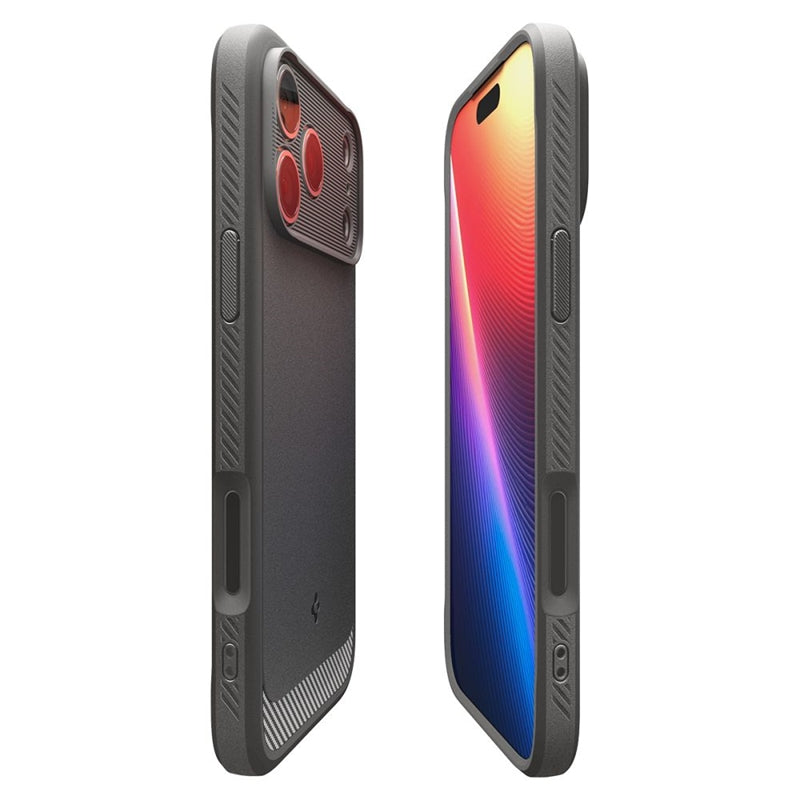 Spigen Rugged Armor Mag MagSafe – dėklas iPhone 17 Pro (pilkos spalvos)