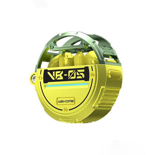 WEKOME VB05 Vanguard Series – Bluetooth V5.3 TWS belaidės ausinės su įkrovimo dėklu (žalia)