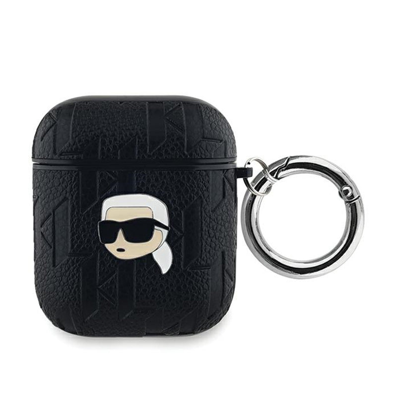 Karl Lagerfeld Monogram Karl Head - „AirPods 1/2 gen“ dėklas (juodas)