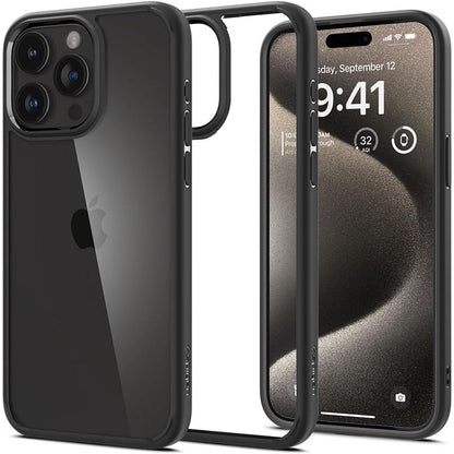 Spigen Ultra Hybrid – dėklas, skirtas „iPhone 15 Pro Max“ (matinė juoda)