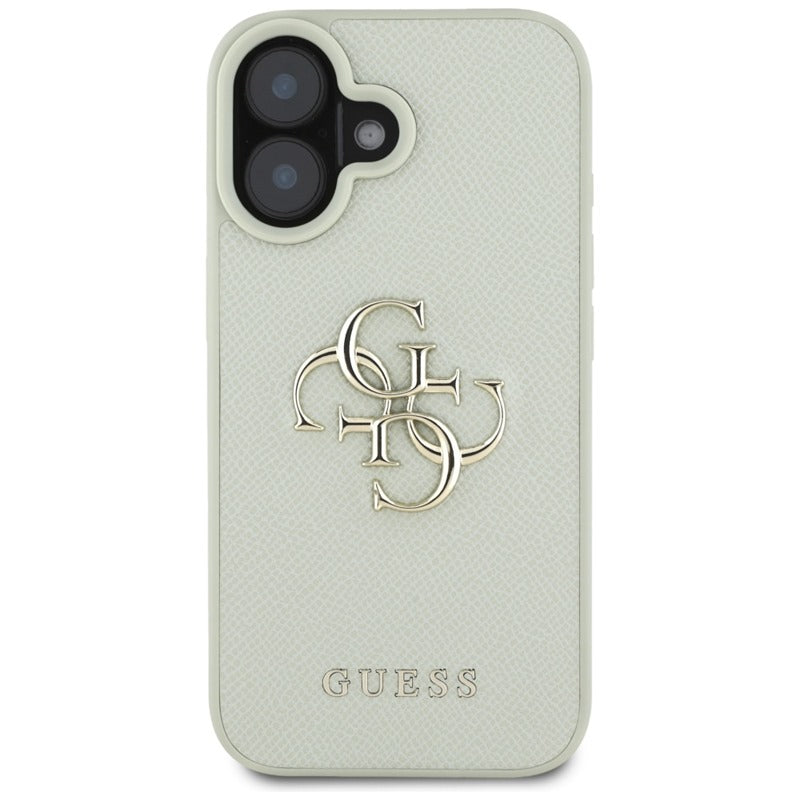 Guess Grained Big 4G Logo Small Classic Logo – dėklas iPhone 16 (žalias)