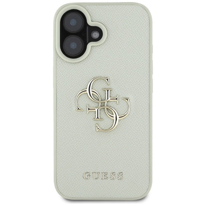 Guess Grained Big 4G Logo Small Classic Logo – dėklas iPhone 16 (žalias)