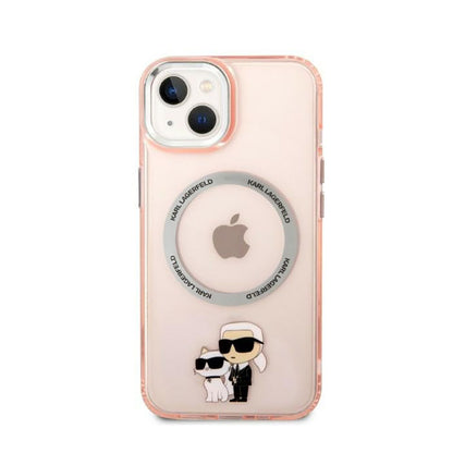 Karl Lagerfeld IML NFT Karl & Choupette MagSafe – dėklas iPhone 14 Plus (rožinis)