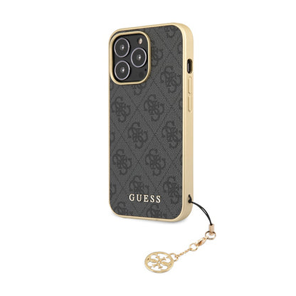 Guess 4G Charms Collection – dėklas, skirtas „iPhone 14 Pro“ (pilkas)