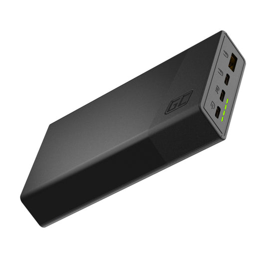 Green Cell PowerPlay20s – išorinė baterija 20000 mAh su USB-A QuickCharge 3.0 ir 2x USB-C Power Delivery 22.5W (juoda)