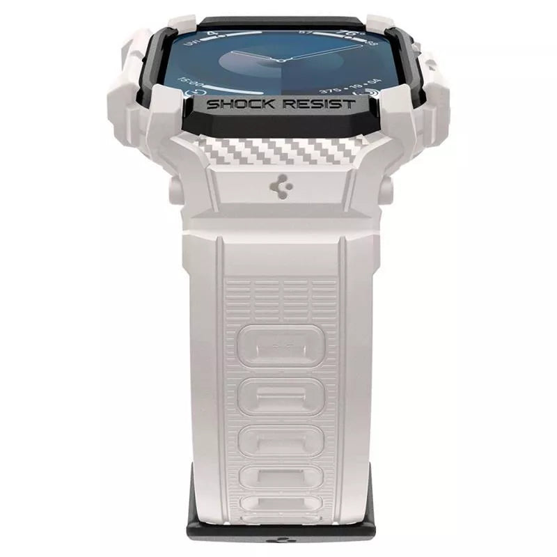 Spigen Rugged Armor Pro - dirželis su dėklu, skirtas Apple Watch 10 46 mm (smėlio spalvos)