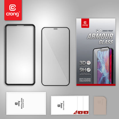 Crong Antibakterinis 3D Armor Glass – 9H grūdintas stiklas visam iPhone 12 Mini ekranui + montavimo rėmelis