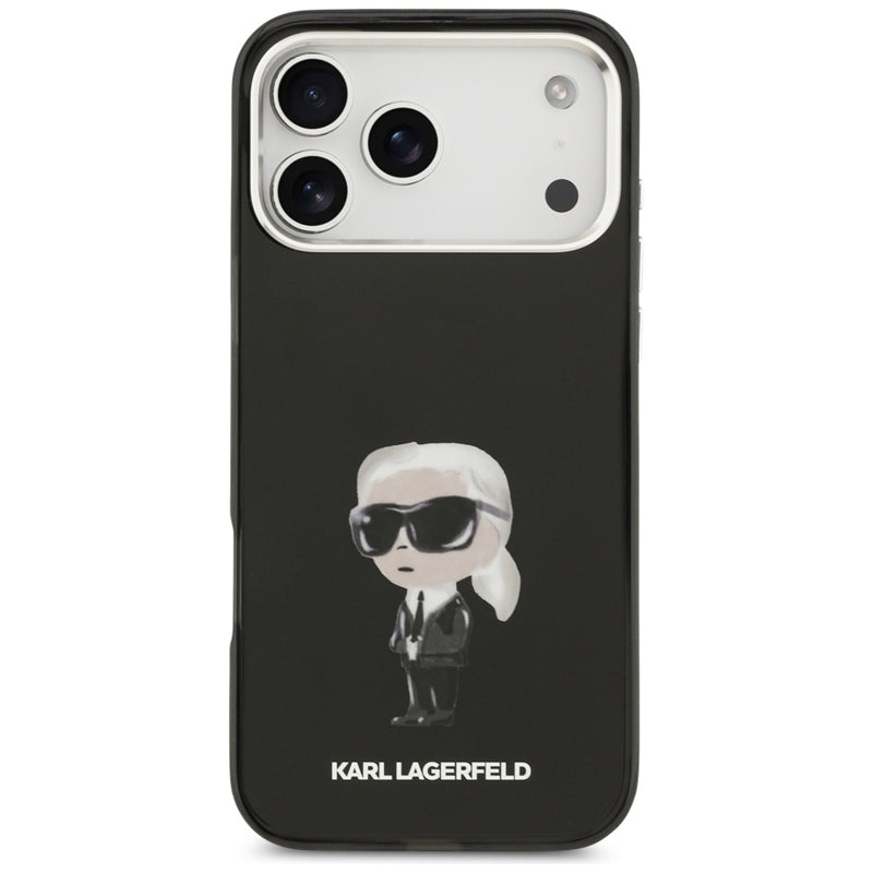 Karl Lagerfeld IML Aquarelle Karl & Logo MagSafe - dėklas iPhone 17 Pro Max (juodas)