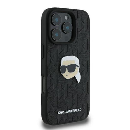 Karl Lagerfeld Monogram Karl galvos sagtelė – dėklas iPhone 16 Pro Max (juodas)