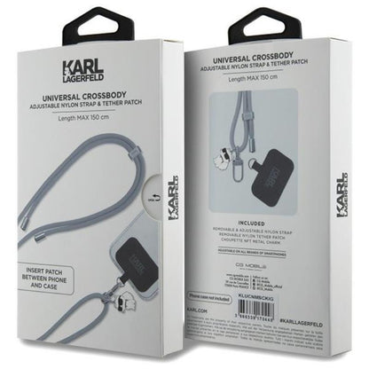 Karl Lagerfeld CBDY Cord - Universalus telefono dirželis (pilkas)